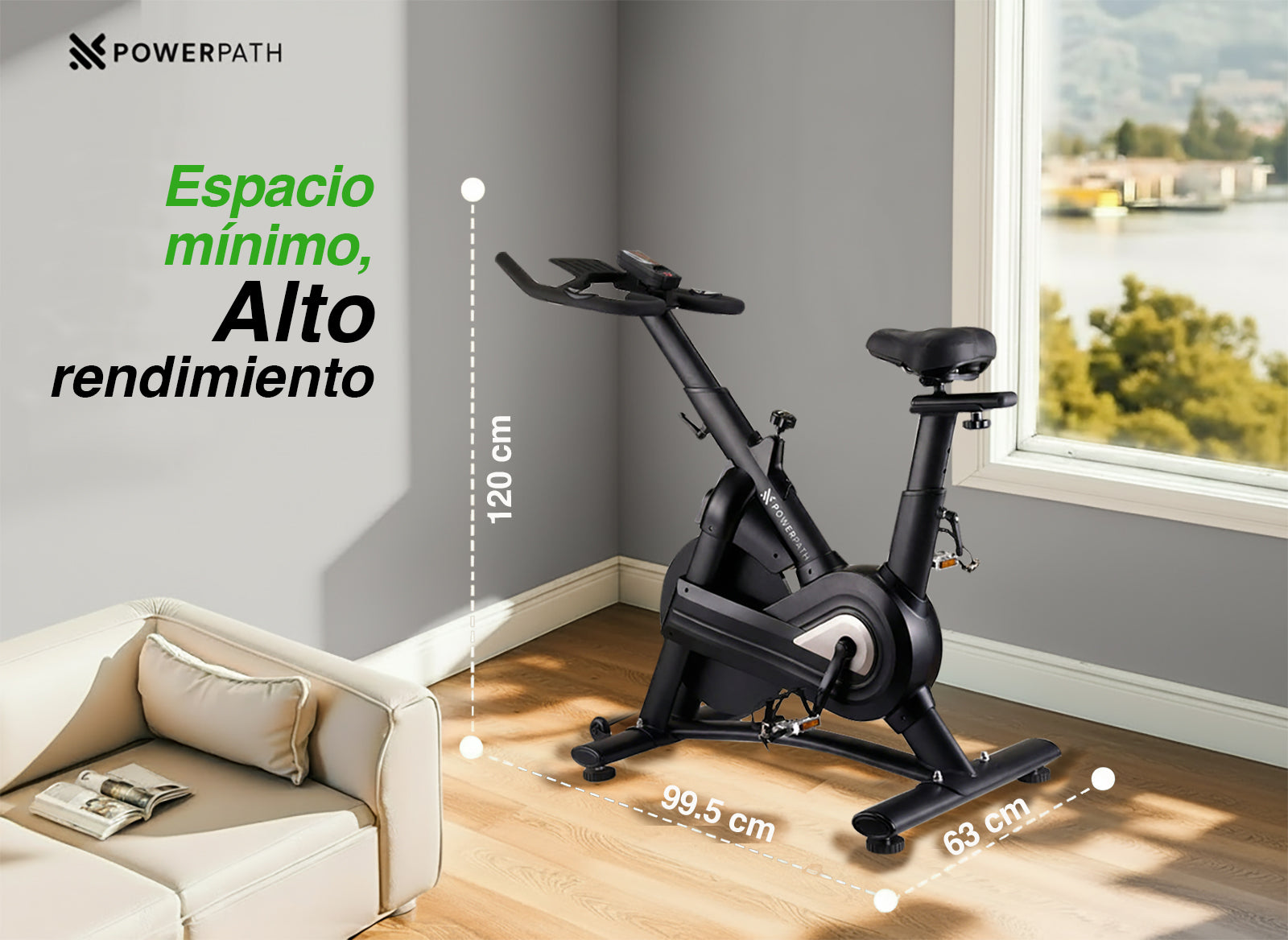 Bicicleta Fija Spinning Estacionaria Mod. BCBR510 13kg Bluetooth Magnética