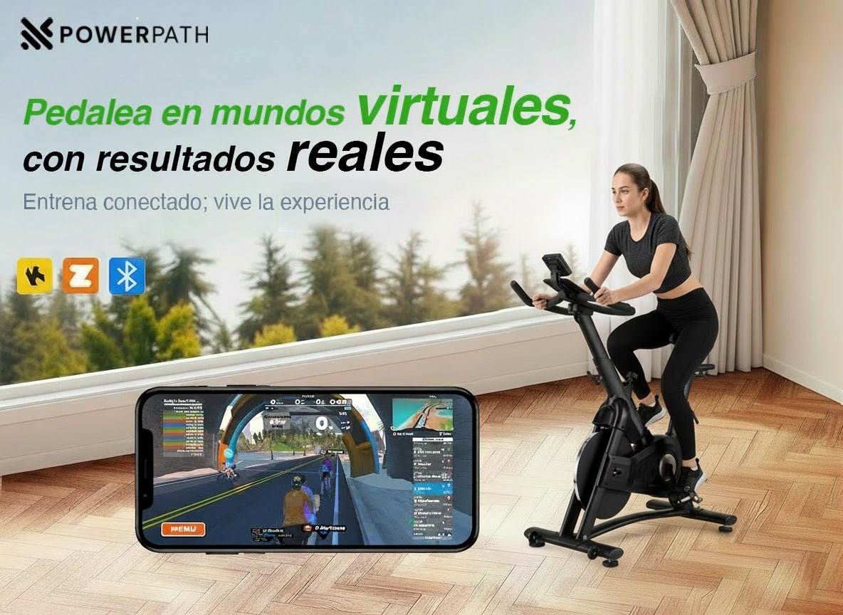 Bicicleta Fija Spinning Estacionaria Mod. BCBR510 13kg Bluetooth Magnética - Powerpath