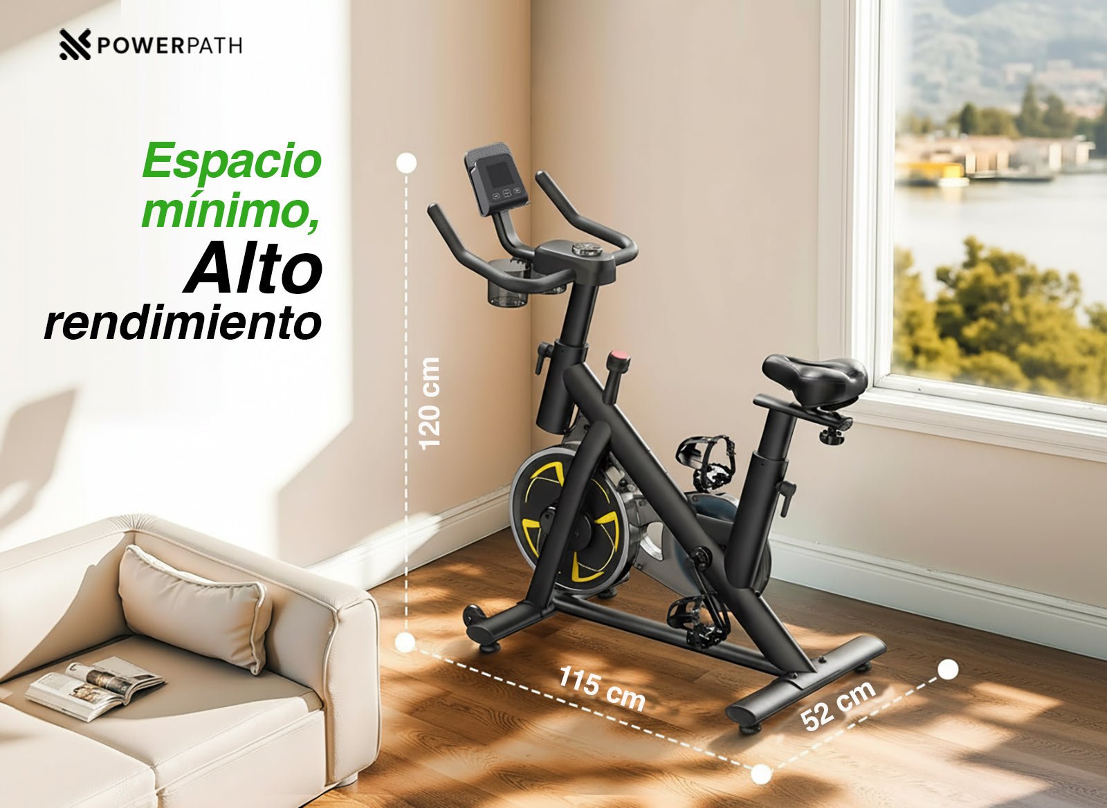 Bicicleta Fija Spinning Estacionaria Mod. BCGD525 Bluetooth Magnética - Powerpath