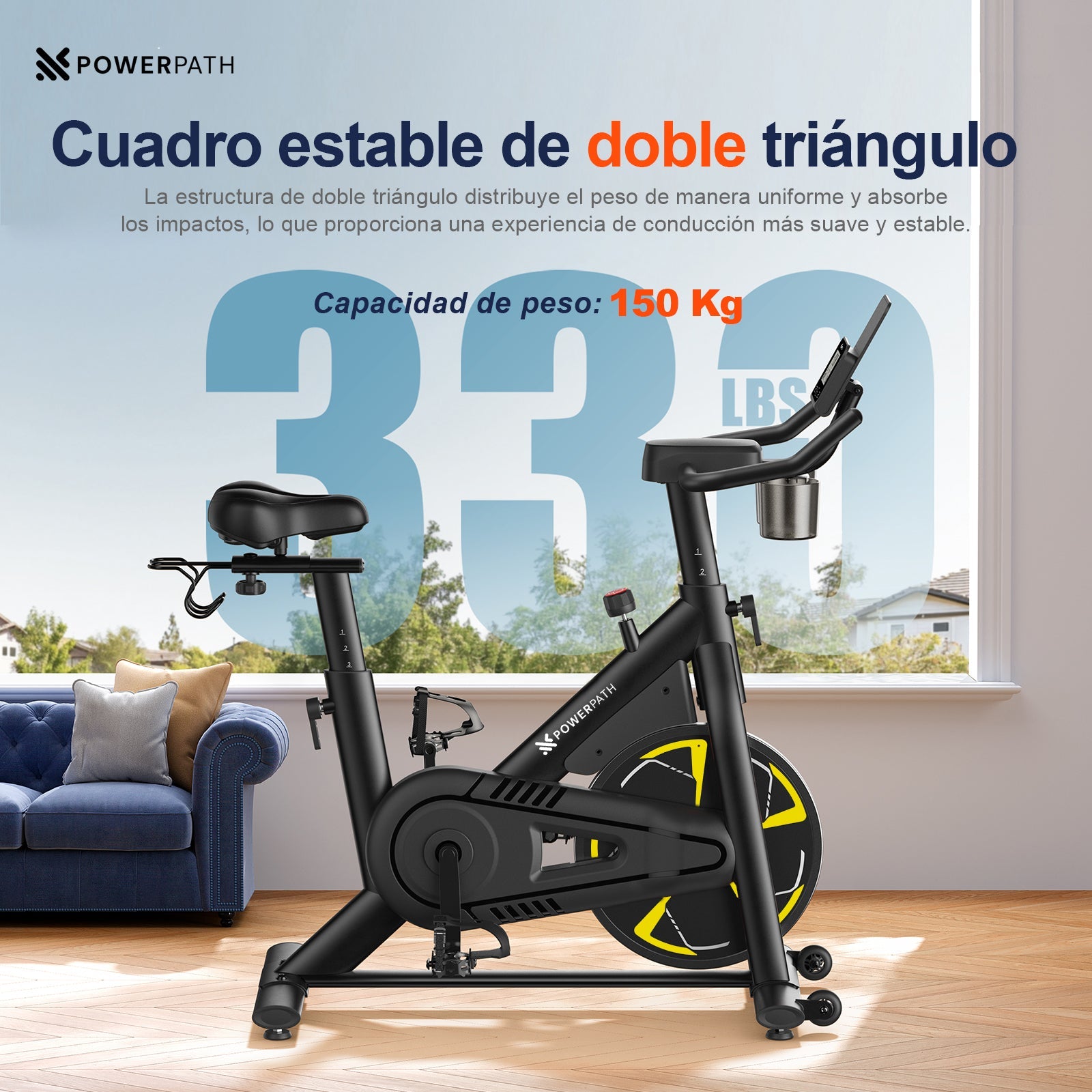 Bicicleta Fija Spinning Estacionaria Mod. BCGD525 Bluetooth Magnética - Powerpath
