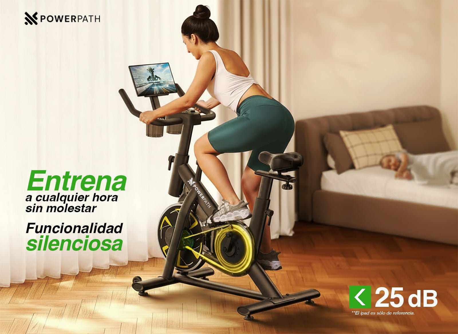 Bicicleta Fija Spinning Estacionaria Mod. BCGD525 Bluetooth Magnética - Powerpath