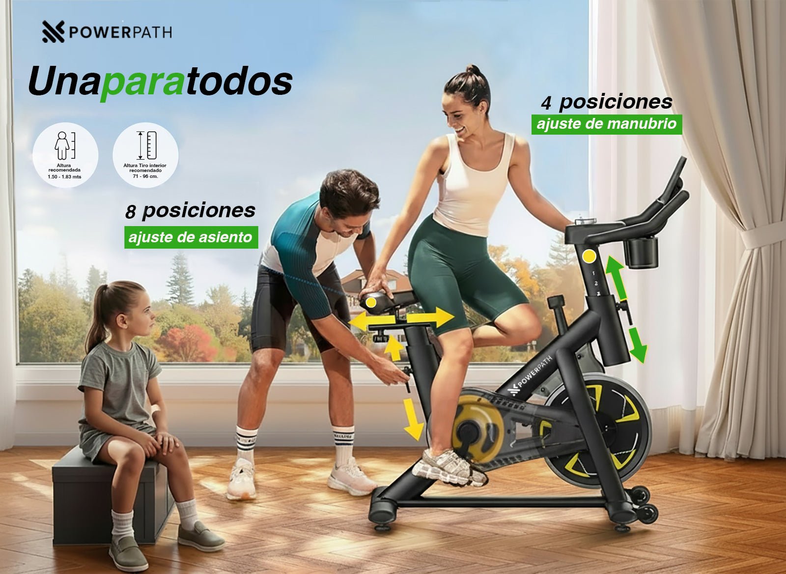 Bicicleta Fija Spinning Estacionaria Mod. BCGD525 Bluetooth Magnética - Powerpath