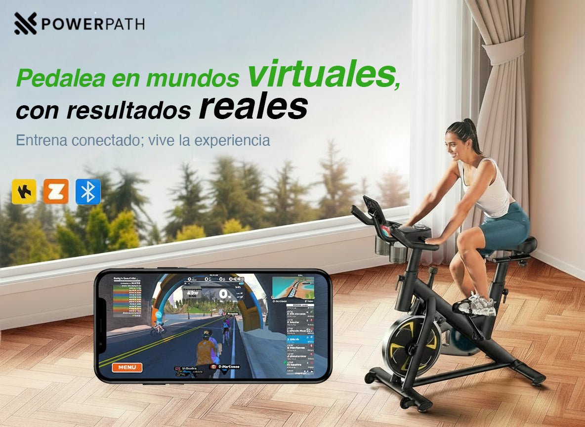 Bicicleta Fija Spinning Estacionaria Mod. BCGD525 Bluetooth Magnética - Powerpath