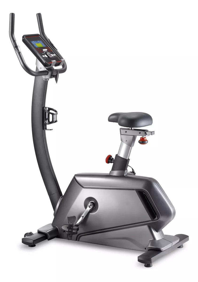 Bicicleta Fija Vertical Mod. BCBR411, 32 niveles de Resistencia Magnética Electrónica, Pantalla LCD y 12 Programas de Entrenamiento - Powerpath