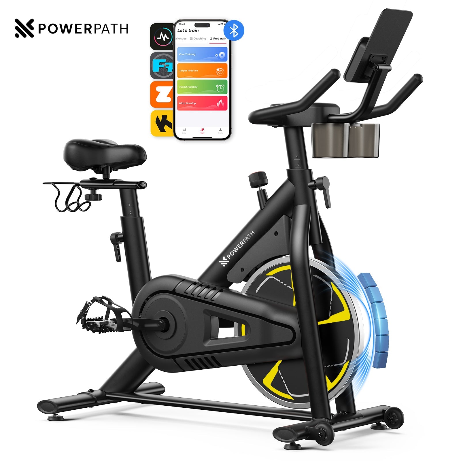 Bicicleta Fija Spinning Estacionaria Mod. BCGD525 Bluetooth Magnética - Powerpath