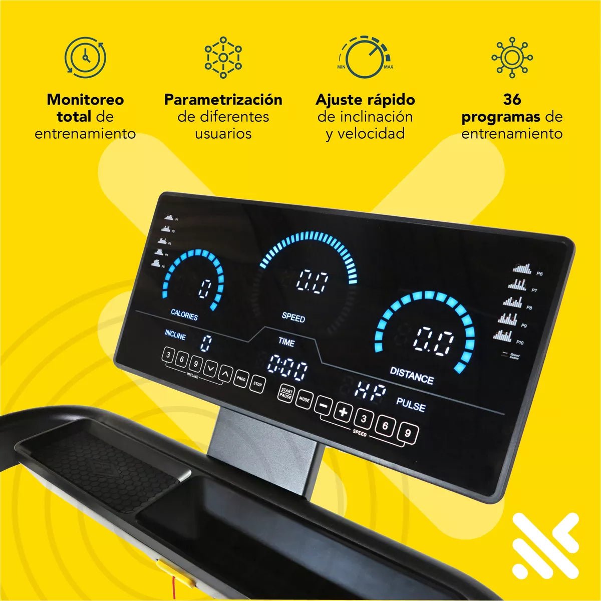 Caminadora Eléctrica Mod. TMBR411, 4.5 HP, 15 Niveles de Inclinación Motorizada, Amortiguamiento AbsorPath, Amplia Superficie para Correr, Plegable - Powerpath