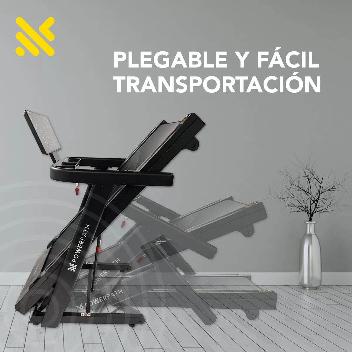 Caminadora Eléctrica Mod. TMBR411, 4.5 HP, 15 Niveles de Inclinación Motorizada, Amortiguamiento AbsorPath, Amplia Superficie para Correr, Plegable - Powerpath