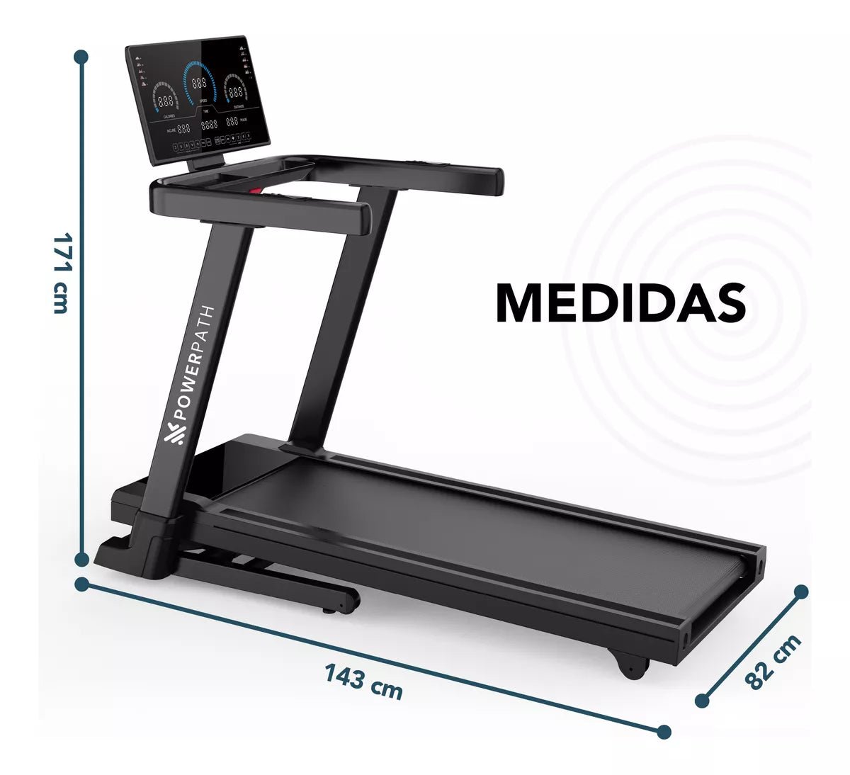 Caminadora Eléctrica Mod. TMBR411, 4.5 HP, 15 Niveles de Inclinación Motorizada, Amortiguamiento AbsorPath, Amplia Superficie para Correr, Plegable - Powerpath