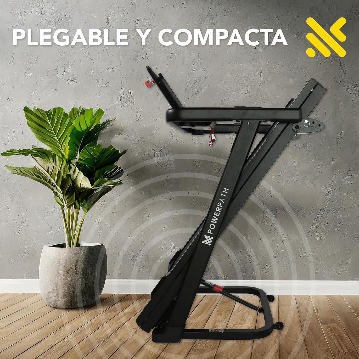 Caminadora Eléctrica Mod. TMGD401, 2.5 HP, 3 Niveles de Inclinación Manual, Pantalla LCD de 5 Ventanas, Amortiguamiento AbsorPath, Plegable - Powerpath