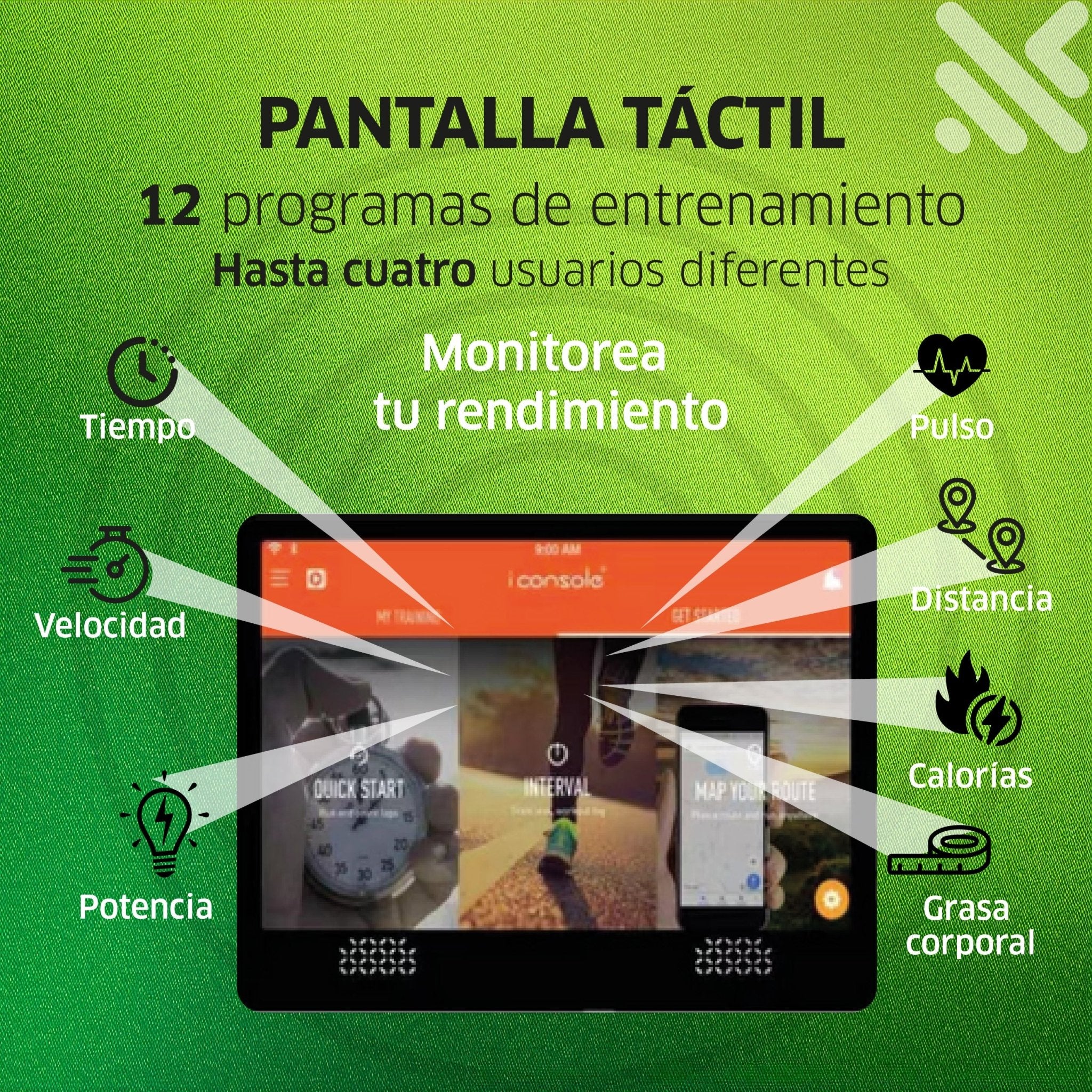 Elíptica Mod. ELBR412, Pantalla Touch, 32 Niveles de Resistencia Magnética Electrónica, con WIFI, APPs y Bluetooth - Powerpath
